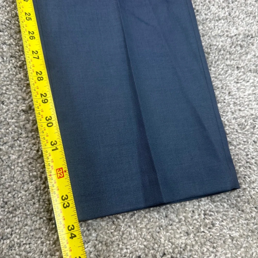 Haggar Premium Dress Pants Mens 36x34 Blue Straight Fit Stretch Office Law NEW
